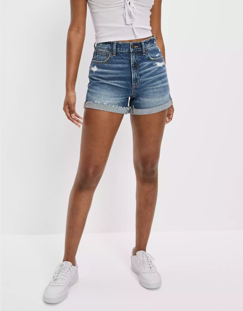 Shorts American Eagle AE Denim Highest Taille '90s Boyfriend Indigo Foncé Femme | HSH-31604224